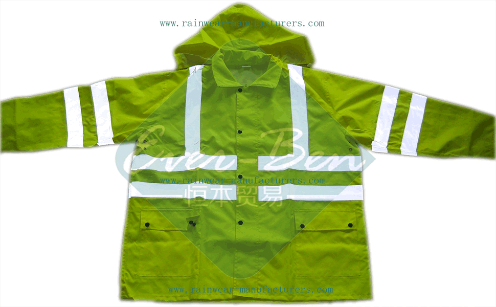 Hi Vis Jacket Reflective Rain Gear Safety Rain Jacket Safety Workwear Wholesale